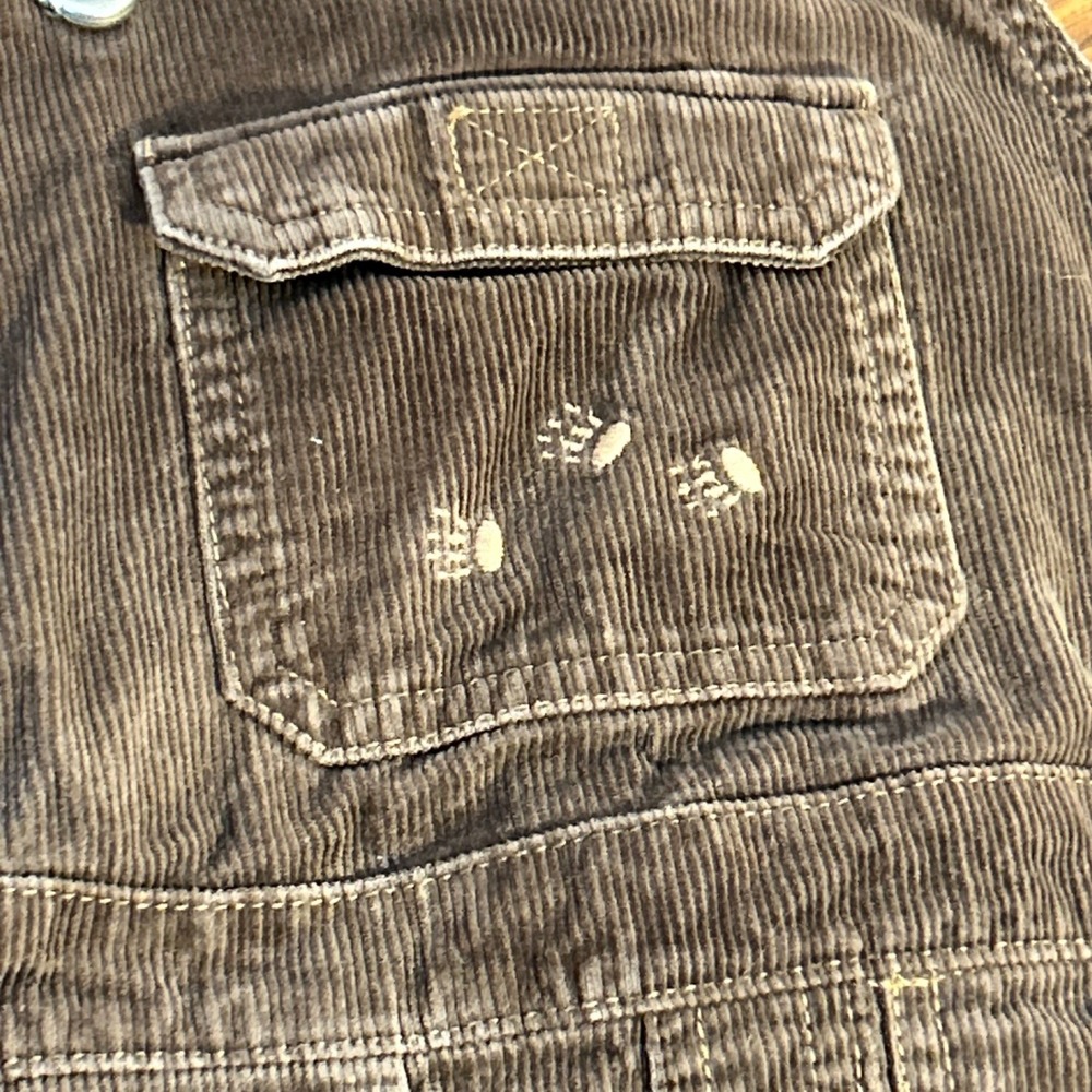 Gymboree Boys Brown Corduroy Overalls‎ Bear Territory Vintage Style Snaps Kids - Picture 3 of 12